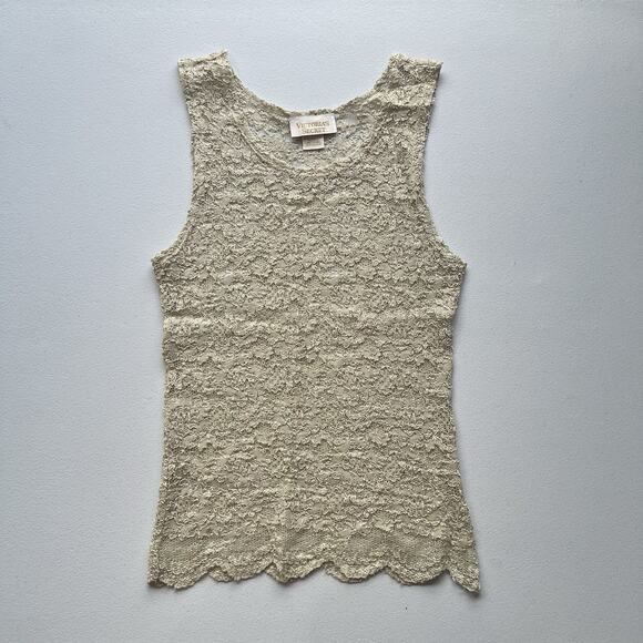 Victoria’s Secret Floral Lace Tank Top Size Medium Vintage Made In USA - Picture 1 of 7